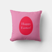 赤ミニマルとピンクの卵イースター クッション (正面)