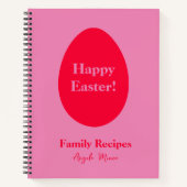 赤ミニマルとピンクの卵イースター ノートブック (正面)