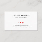 赤ミニマルと白のモデリング 名刺 (裏面)