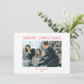 赤ミニマルなメリークリスマス シーズンカード (スタンド正面)