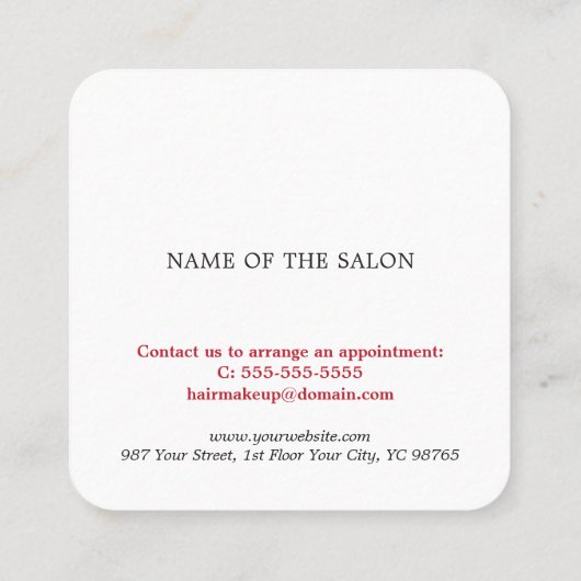 赤ミニマルエレガント金ゴールドホワイトクーポン 割引カード (裏面)