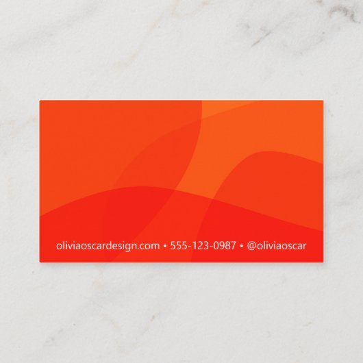 赤ミニマルオユニークレンジ抽象芸術クリエイティブ 名刺 (裏面)