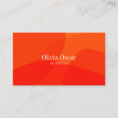 赤ミニマルオユニークレンジ抽象芸術クリエイティブ 名刺 (正面)