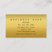 赤ミニマルグラデーションキャンディビップゴールデンフォイル 名刺 (裏面)