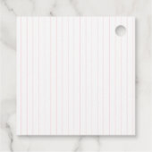 赤ミニマルハートストライプ赤ちゃんシャワー フェイバータグ (裏面)