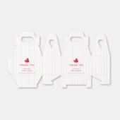 赤ミニマルハートストライプ赤ちゃんシャワー フェイバーボックス (折り畳みなし)