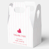 赤ミニマルハートストライプ赤ちゃんシャワー フェイバーボックス (オープン)