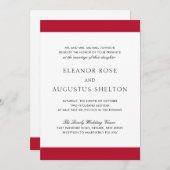 赤ミニマルモダンい結婚人 招待状 (正面/裏面)