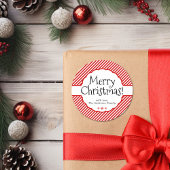 赤ミニマルモダンストライプタイポグラフィ鱗片状 ラウンドシール