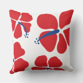 赤ミニマルモダンハイビスカス クッション (裏面)