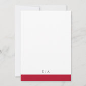 赤ミニマルモダン黒エレガント結婚の 招待状 (裏面)