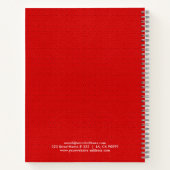 赤ミニマルヴィンテージレザーフェイクノートブック ノートブック (裏面)