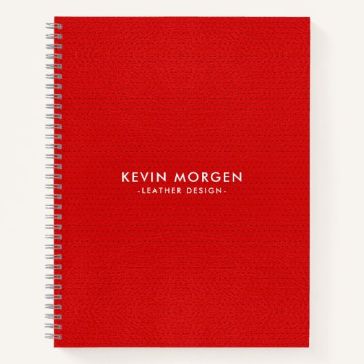 赤ミニマルヴィンテージレザーフェイクノートブック ノートブック (正面)