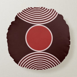 赤ミニマル円丸型枕 ラウンドクッション