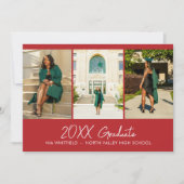 赤ミニマル写真部卒業パーティー 招待状 (正面)