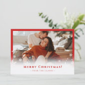 赤ミニマル家族グリーティングメリークリスマス シーズンカード (スタンド正面)