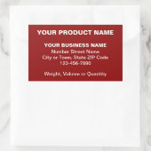 赤ミニマル文字のビジネス製品 長方形シール (バッグ)