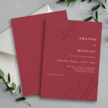 赤ミニマル書エレガントモノグラム結婚ズ