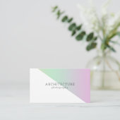 赤ミニマル白アーキテクチャ写真 名刺 (スタンド正面)