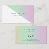 赤ミニマル白アーキテクチャ写真 名刺 (正面/裏面)