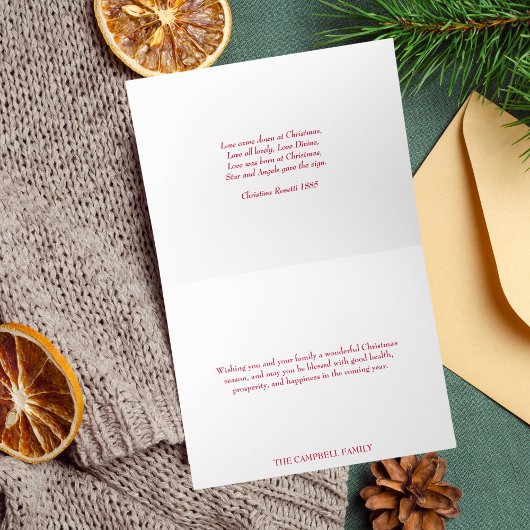 赤ミニマル線アートホーリーファミリー宗教的 シーズンカード