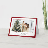 赤ミニマル縁ど写真エレガントクリスマス シーズンカード (正面)