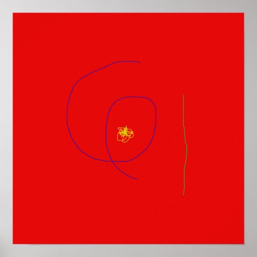 赤ミニマル色 ポスター (正面)