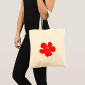 赤ミニマル花帆布トートバッグ トートバッグ (正面(商品))