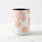 赤ミニマル花柄の電話壁紙 マグカップ (中央)