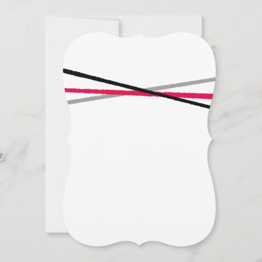 赤ミニマル黒グレー 招待状 (正面)