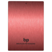 赤ミニマル黒メタリックテクスチャプリント クリップボード (裏面)