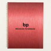 赤ミニマル黒メタリックテクスチャプリント プランナー手帳 (正面)