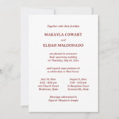 赤ミニマル/白結婚寺二披露宴 招待状 (正面)