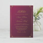 赤ムスリム結婚式招待状 招待状 (スタンド正面)