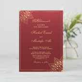 赤ムスリム結婚式招待状 招待状 (スタンド正面)