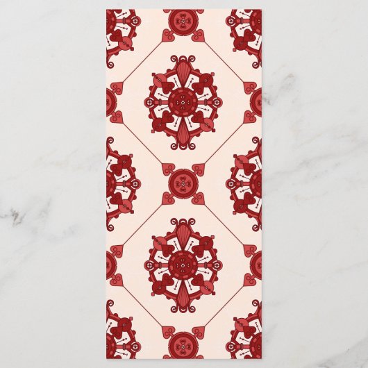 赤メエレガントダリオンパターンスリムディナーメニュー メニュー (裏面)