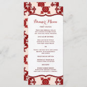 赤メエレガントダリオンパターンスリムディナーメニュー メニュー (正面/裏面)