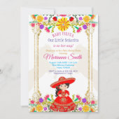赤メカラフルキシカンフローラフェスタベイビーシャワー 招待状 (正面)