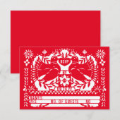 赤メキシカンハナメ鳩パペル・ピカド 出欠カード (正面/裏面)