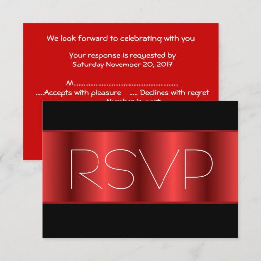 赤メタリック ブラック RSVP (正面/裏面)
