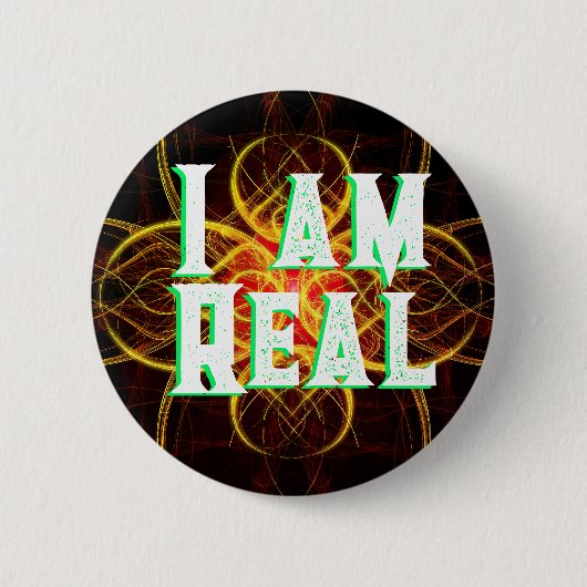 赤メダリオン実在だ 缶バッジ (正面)