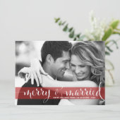 赤メリーと新結婚した婚の写真クリスマス シーズンカード (スタンド正面)