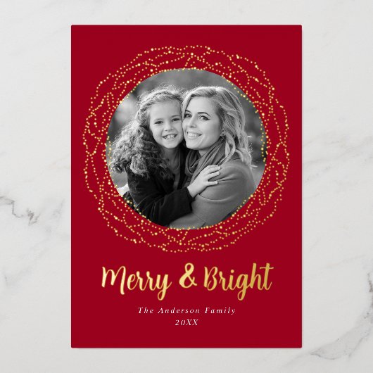 赤メリーと明るい写真 箔シーズンカード (正面)