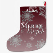 赤メリーと明るい雪 ラージクリスマスストッキング (裏面)