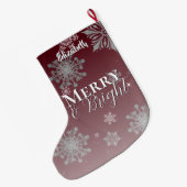 赤メリーと明るい雪 ラージクリスマスストッキング (裏面 (吊り時))