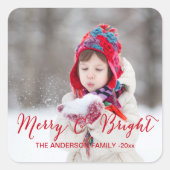 赤メリーと明 |ホリデーフォトステッカー スクエアシール (正面)