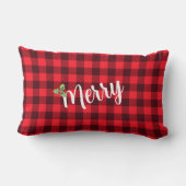 – 赤メリーと黒のバッファロー・プレイド ランバークッション (裏面)