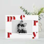 赤メリーはっきりしたタイポグラフィモダン写真 シーズンカード (スタンド正面)