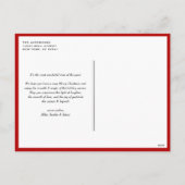 赤メリーはっきりしたタイポグラフィモダン写真 シーズンポストカード (裏面)