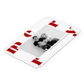 赤メリーはっきりしたタイポグラフィモダン写真 マグネット (左側)